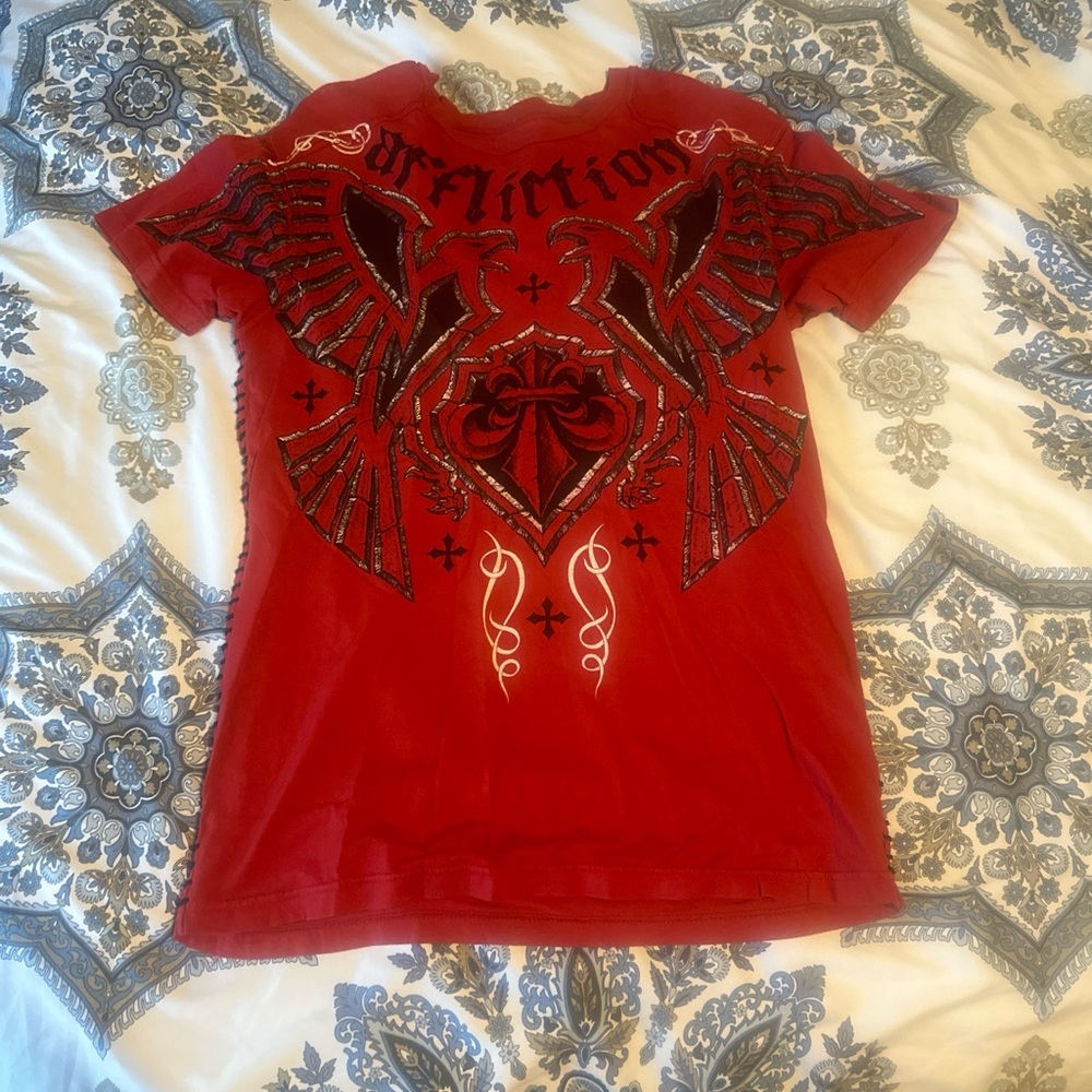 NWOT AFFLICTION GEORGE ST PIERRE OFFICIAL SHIRT SIZE L VERY RARE